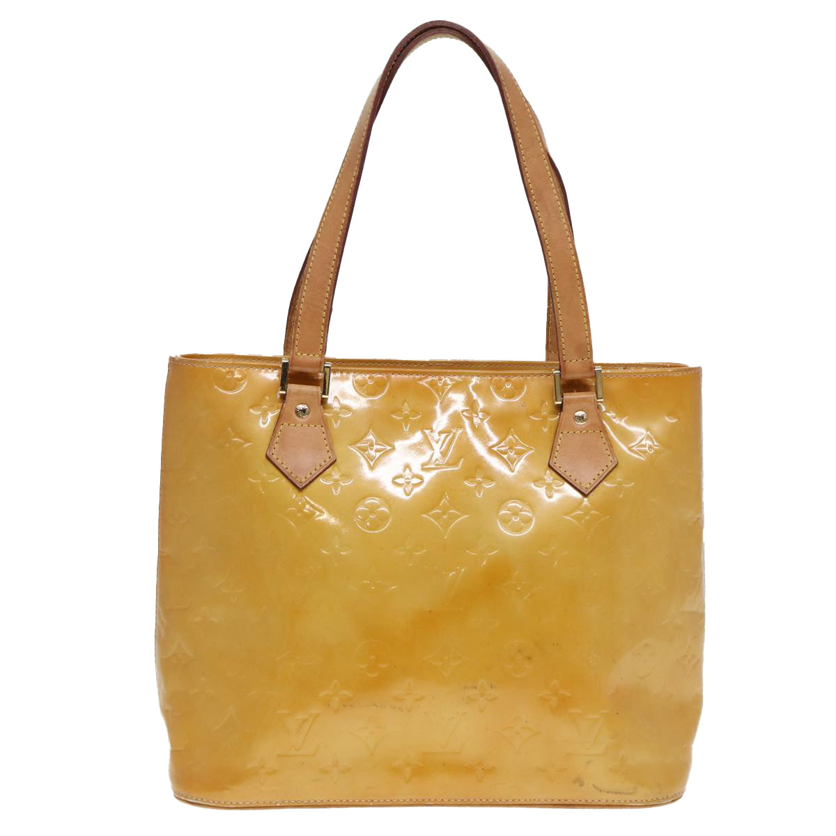 LOUIS VUITTON Monogram Vernis Houston Hand Bag Beige M91004 LV 86676