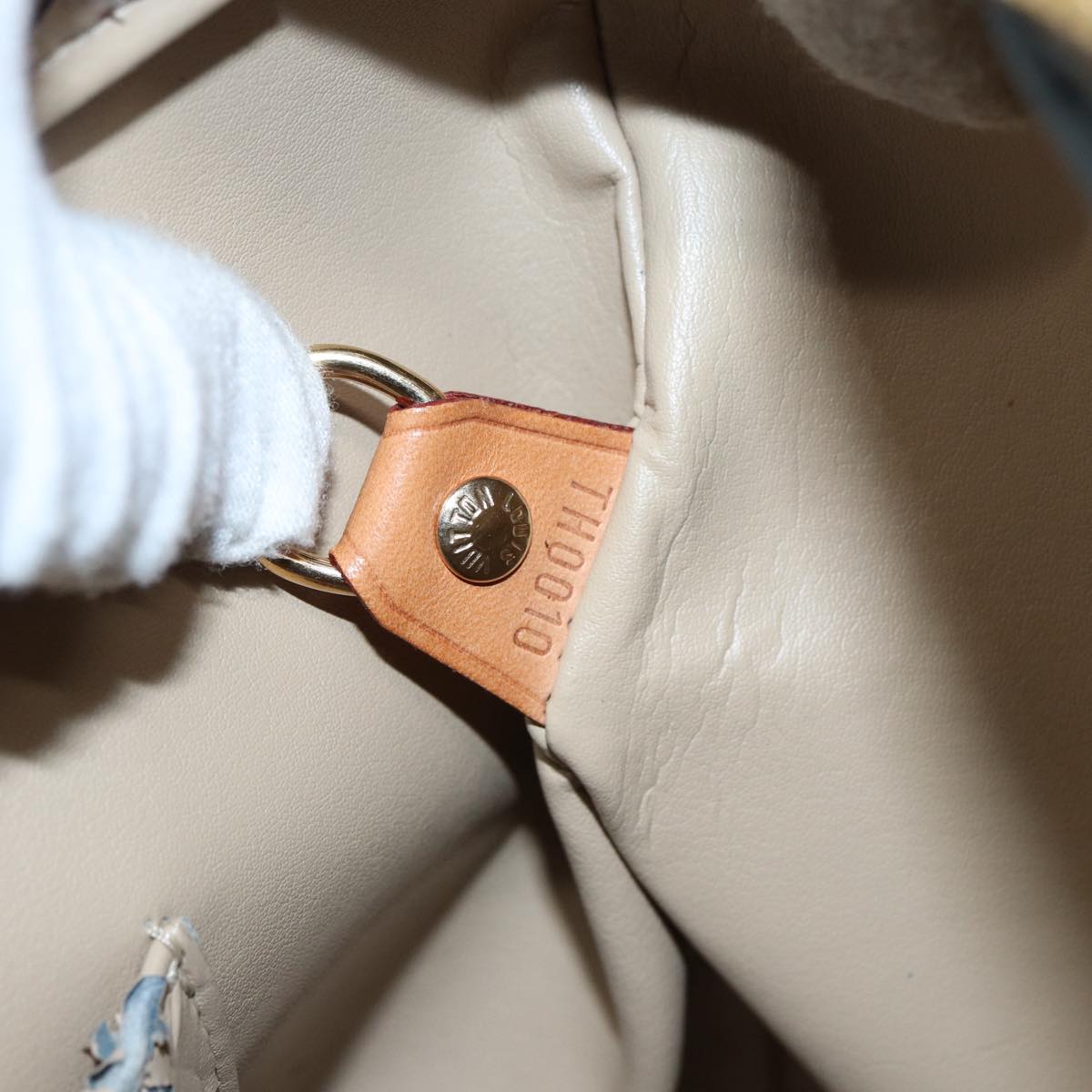 LOUIS VUITTON Monogram Vernis Houston Hand Bag Beige M91004 LV 86676