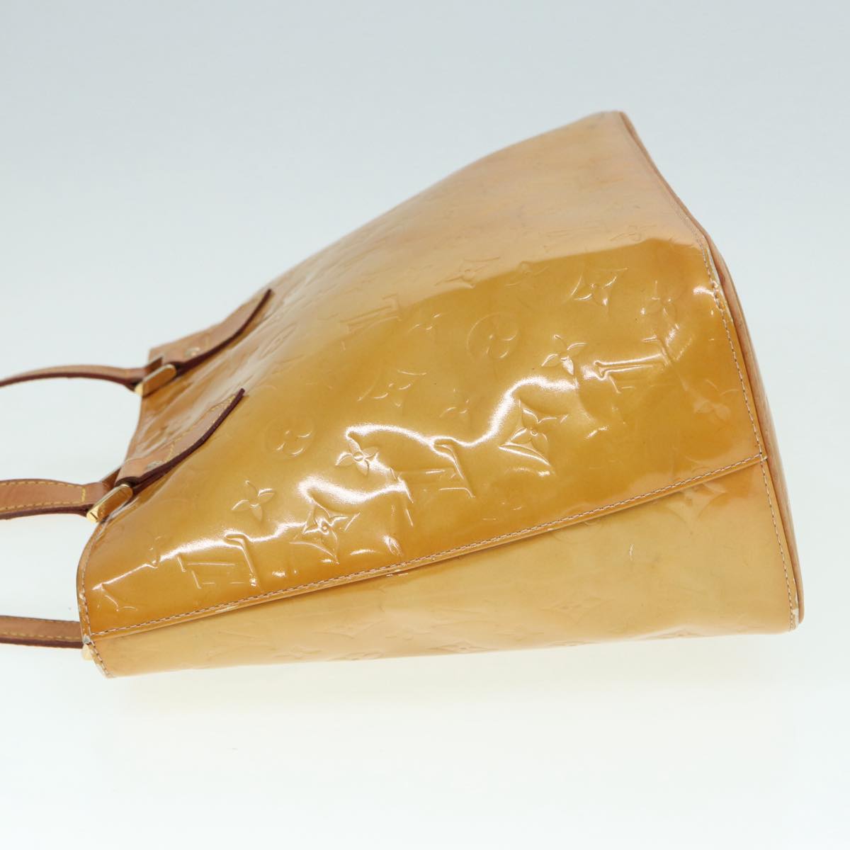 LOUIS VUITTON Monogram Vernis Houston Hand Bag Beige M91004 LV 86676