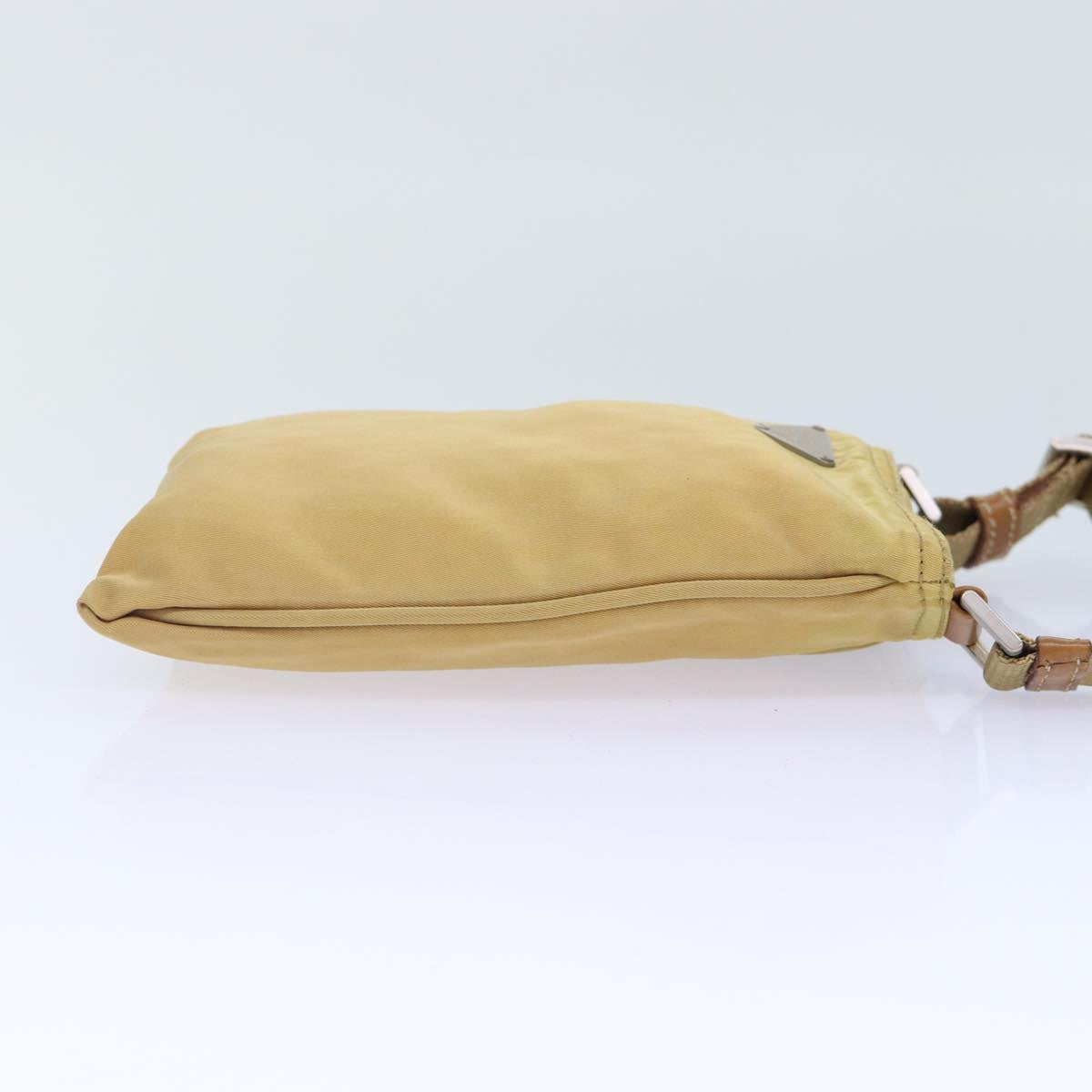Luxury Prada Shoulder Bag Nylon Beige Silver  86701