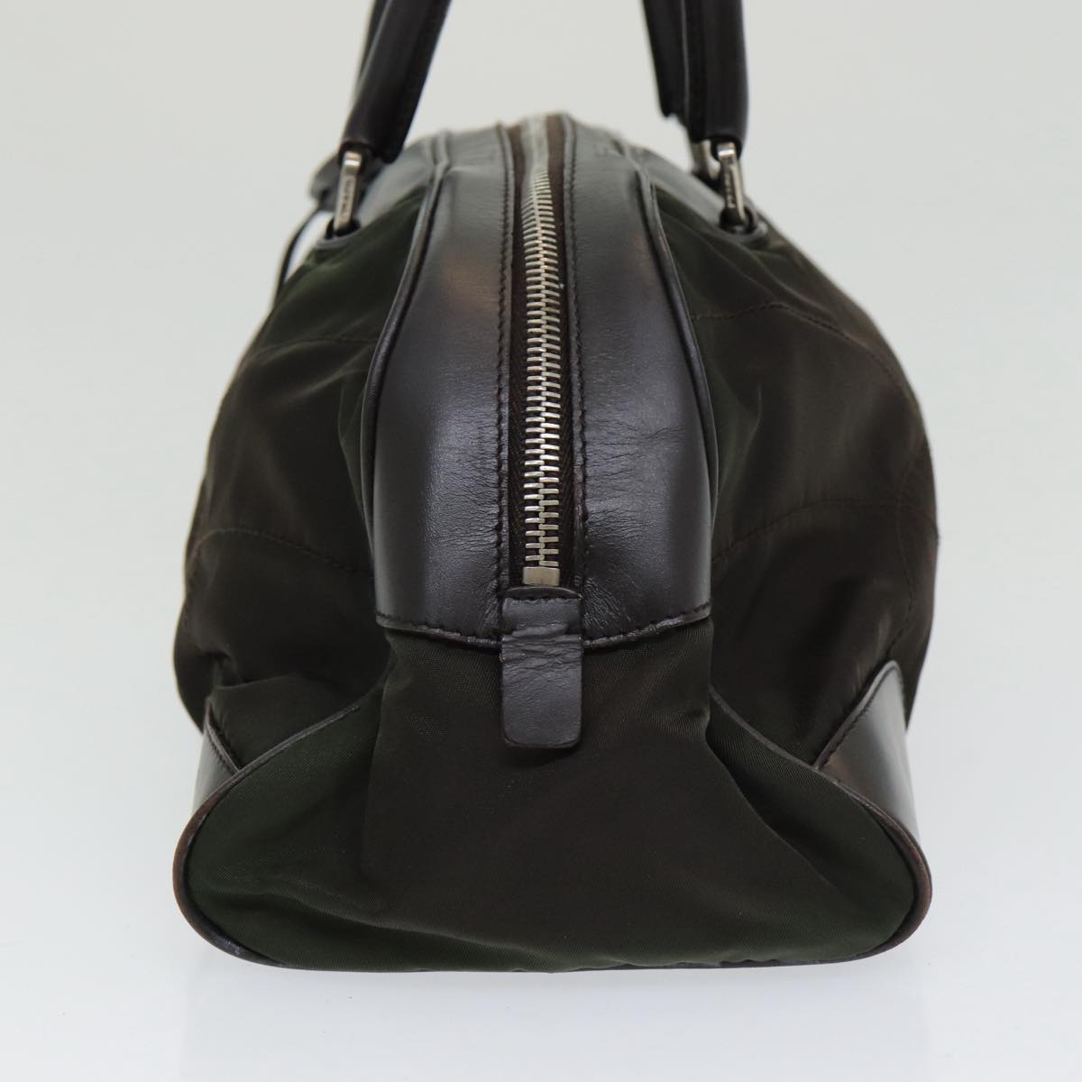 Luxury Prada Shoulder Bag Nylon Khaki Silver  86724