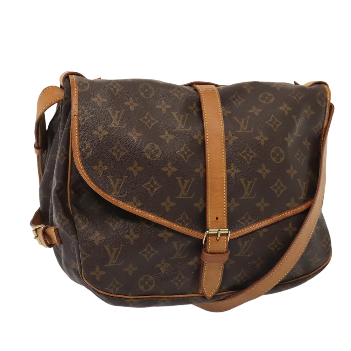 LOUIS VUITTON Monogram Saumur 35 Shoulder Bag M42254 LV 86741