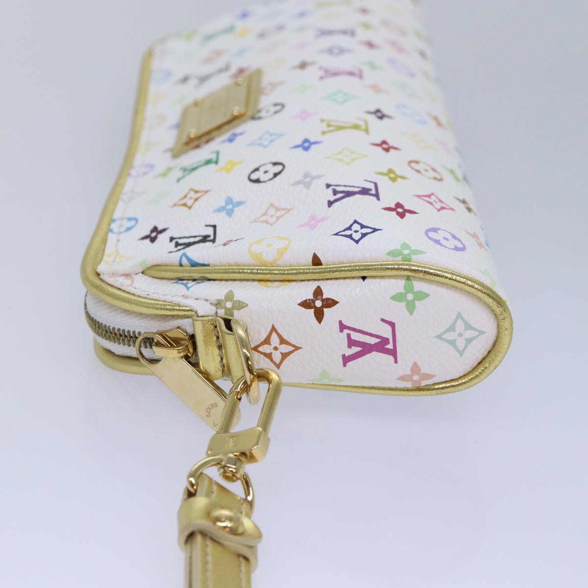 LOUIS VUITTON Monogram Multicolor Kate Pouch White Bron M55212 LV 86743