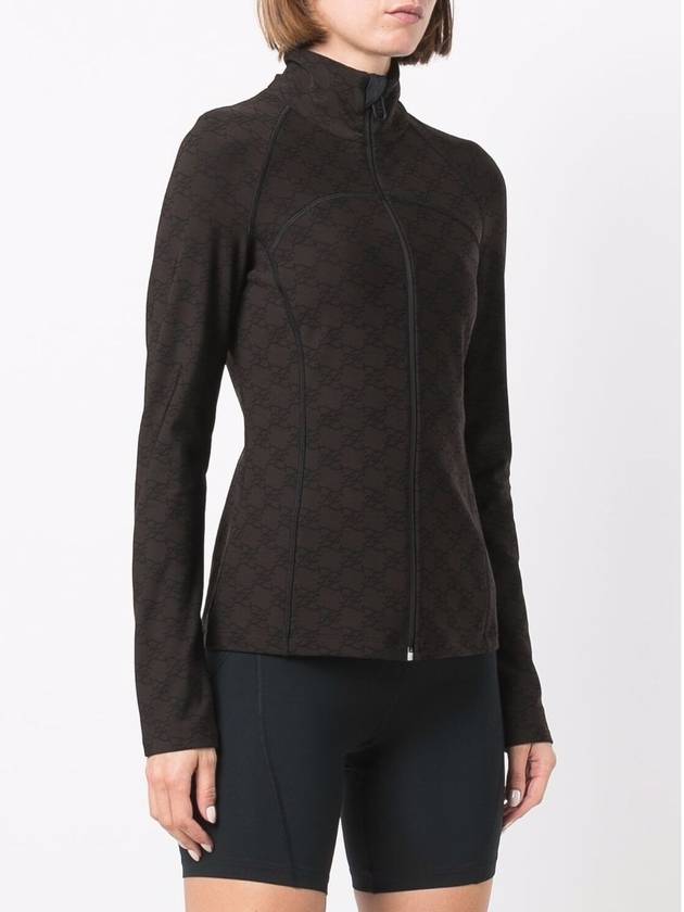 Luxury Fendi Karligraphy Zip-Up Jacket Brown