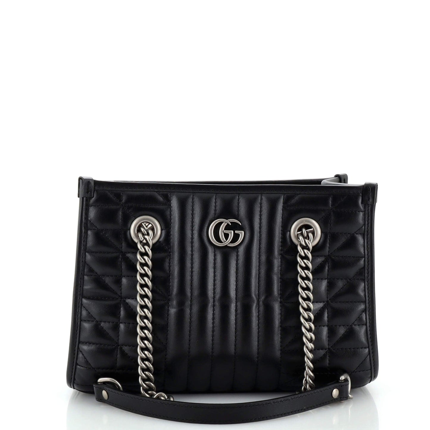 Luxury Gucci Trending 2025 GG Marmont Aria Chain Shopping Tote Mixed Matelasse Leather Small