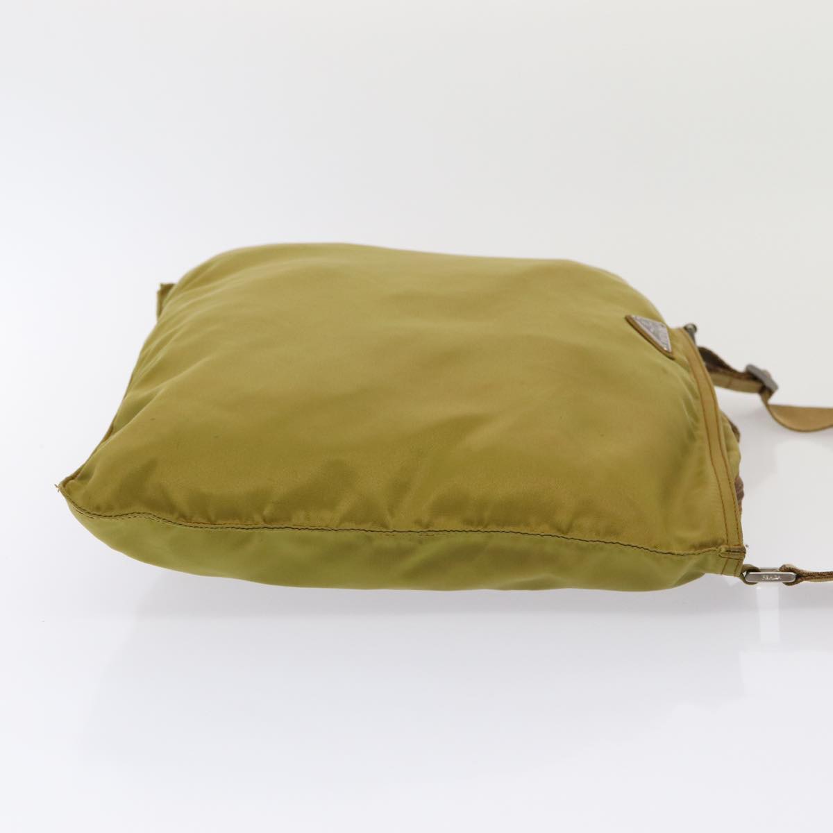 Luxury Prada Shoulder Bag Nylon Khaki Silver  86872