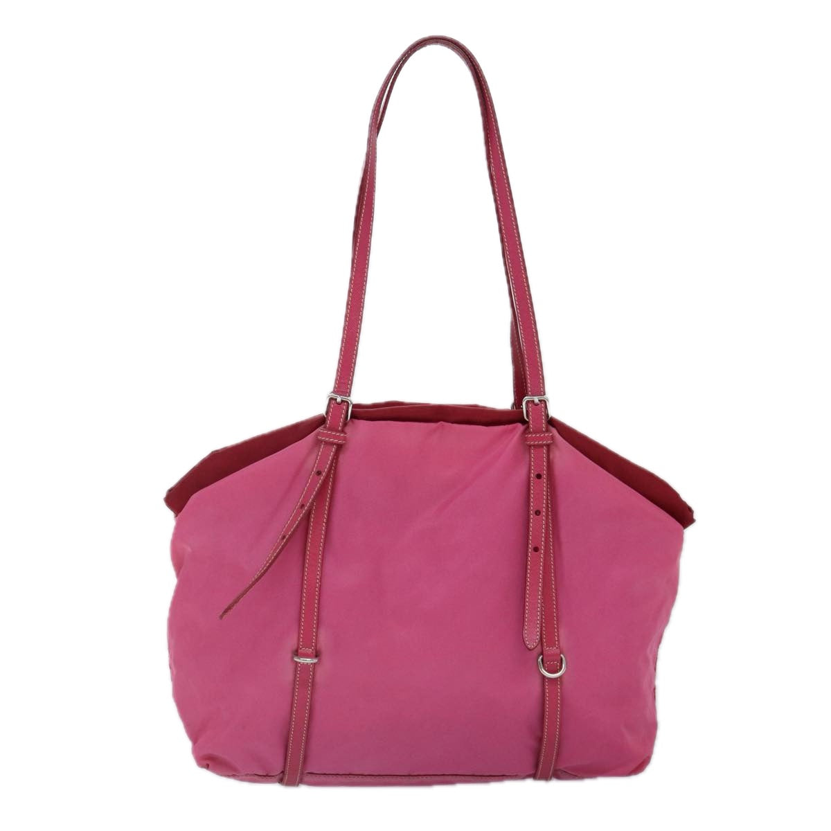 Luxury Prada Tote Bag Nylon Pink Silver  86878