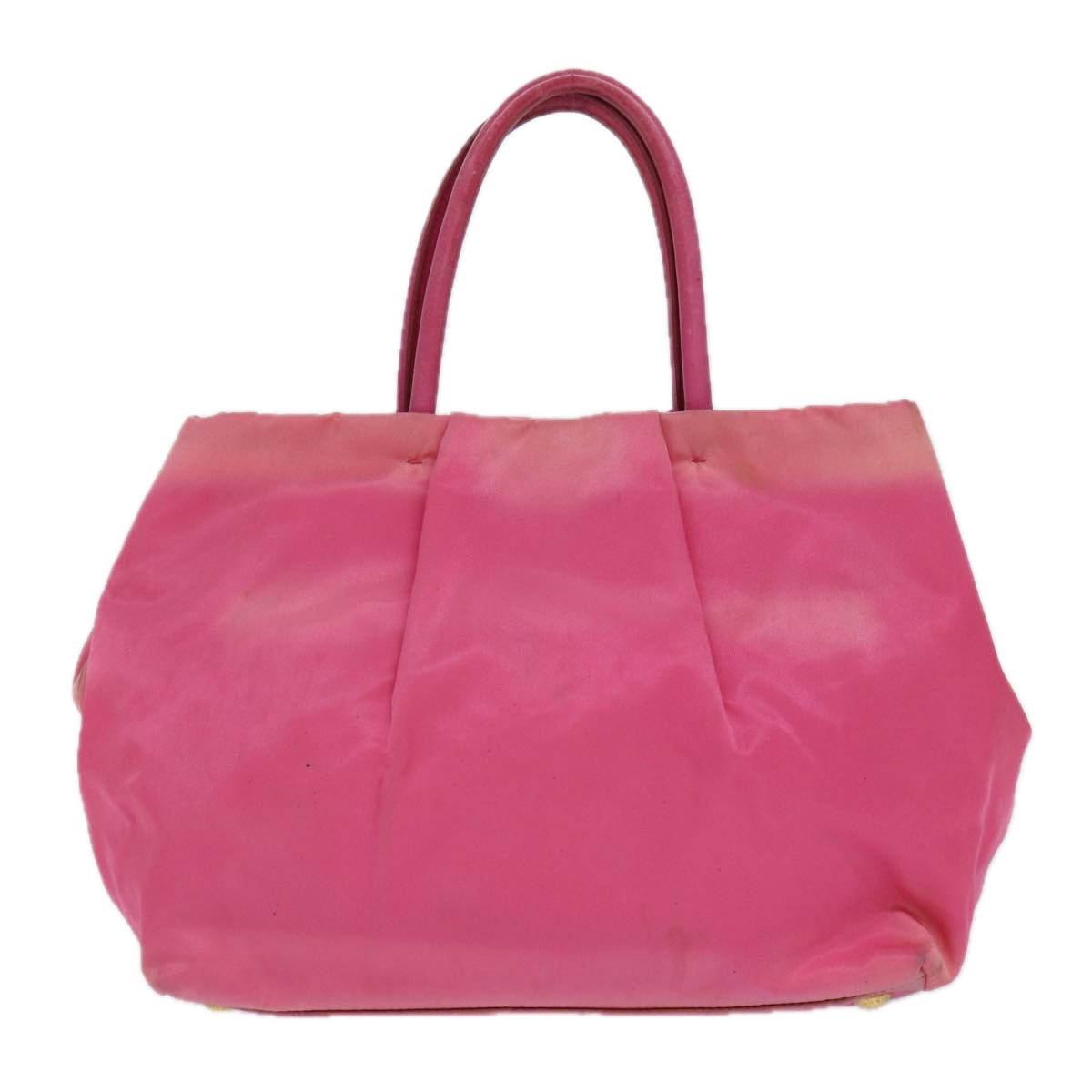 Luxury Prada Ribbon Hand Bag Nylon Gold Pink  86880