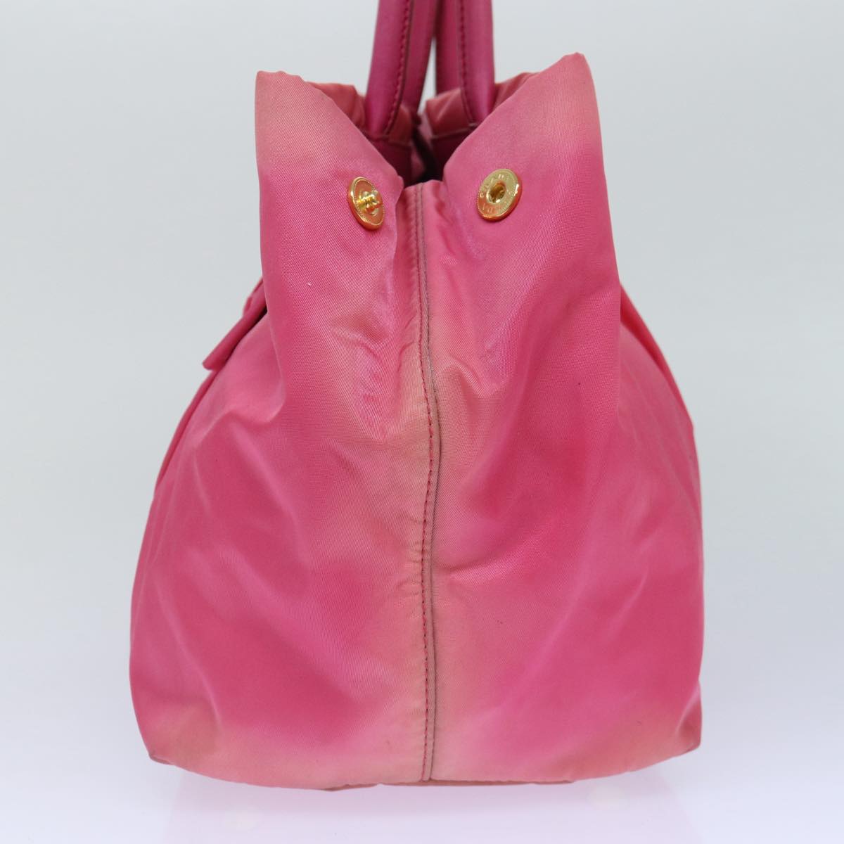 Luxury Prada Ribbon Hand Bag Nylon Gold Pink  86880