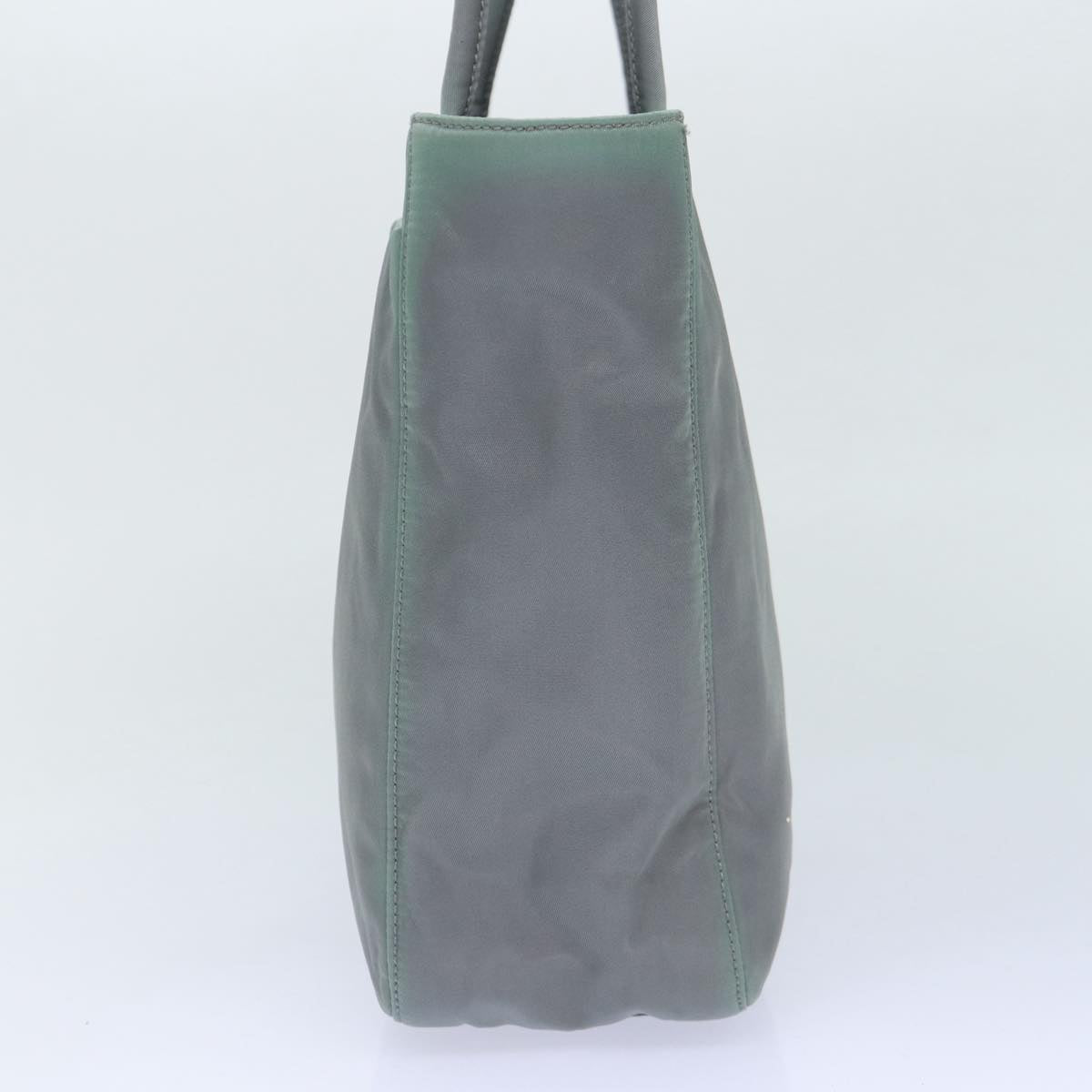 Luxury Prada Hand Bag Nylon Gray Silver  86881