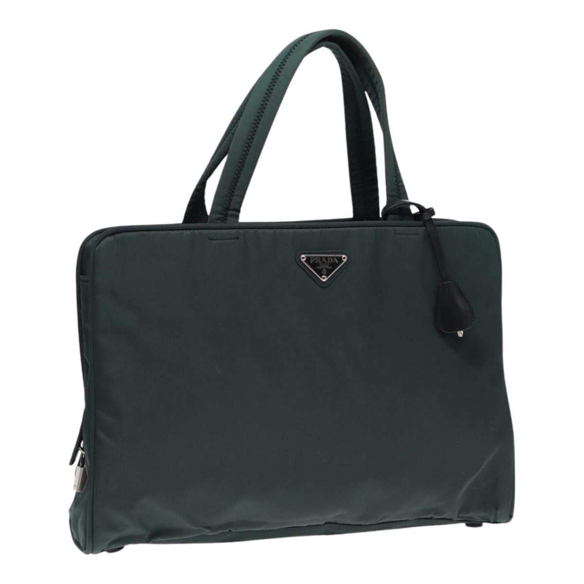 Luxury Prada Hand Bag Nylon Green Silver  86882