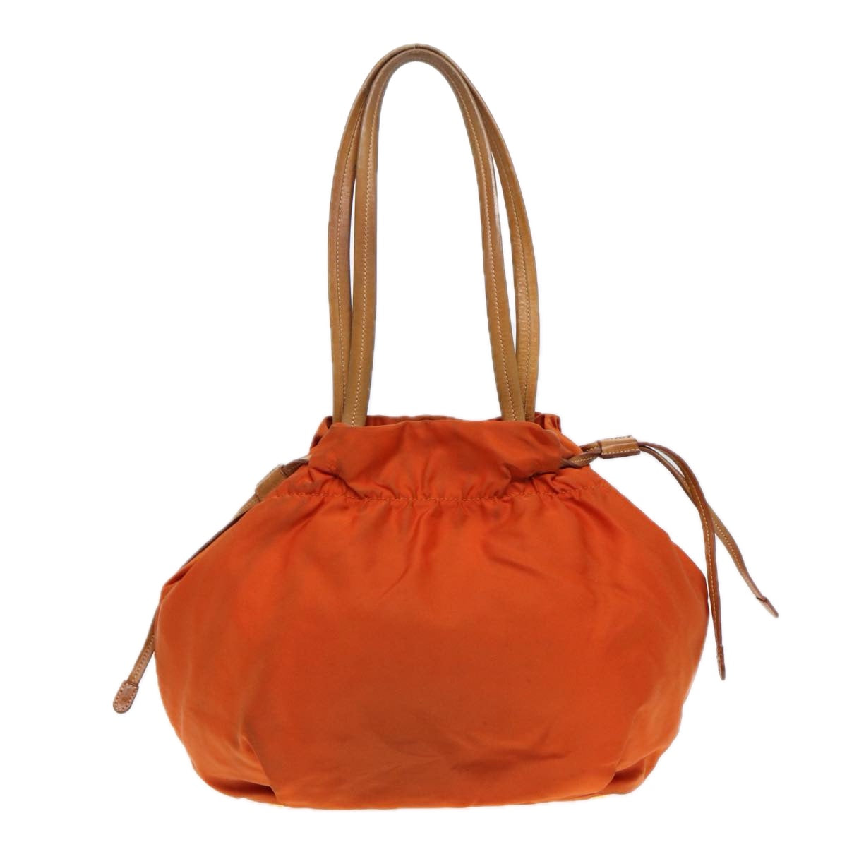 Luxury Prada Shoulder Bag Nylon Orange Gold  86883