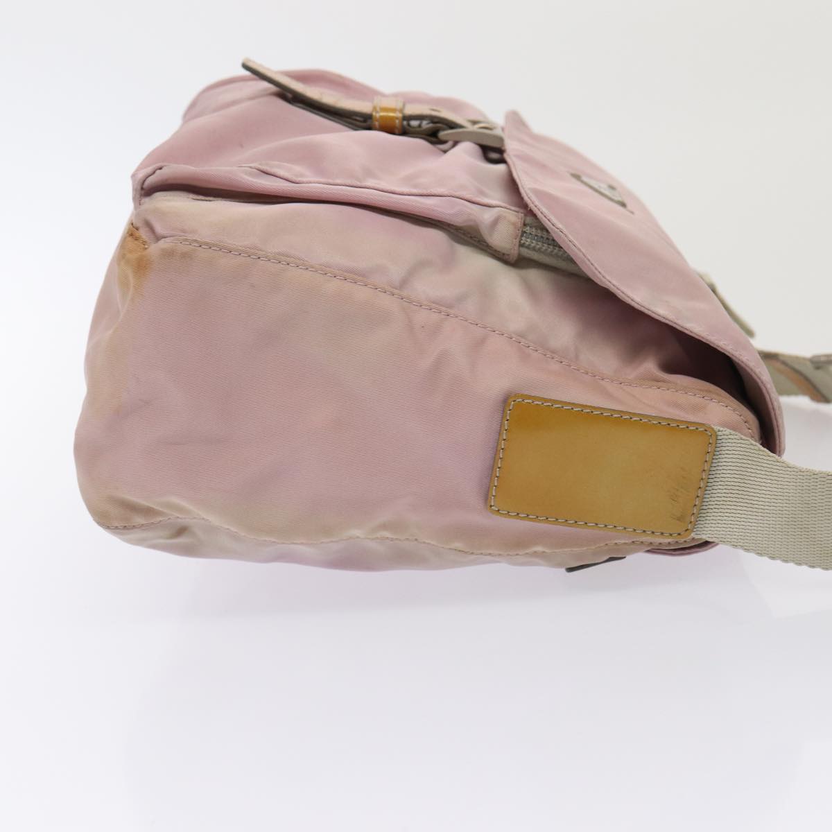 Luxury Prada Shoulder Bag Nylon Pink Silver  86887