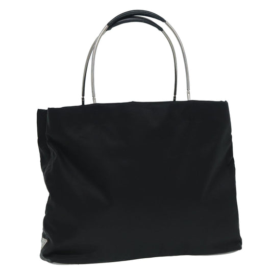Luxury Prada Tote Bag Nylon Black Silver  86889