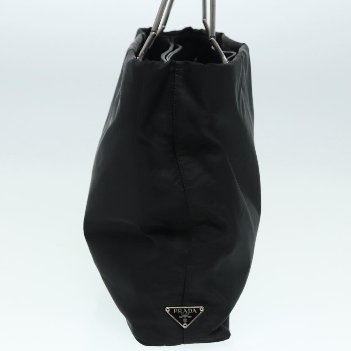 Luxury Prada Tote Bag Nylon Black Silver  86889