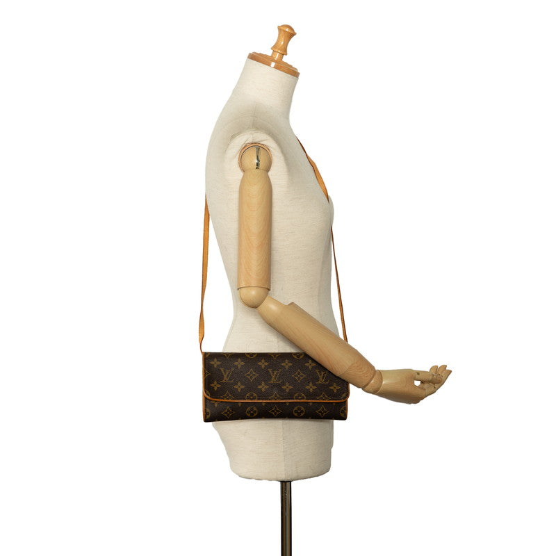 Louis Vuitton Monogram Pochette Twin GM  Shoulder Bag M51852 Brown PVC Leather  Louis Vuitton