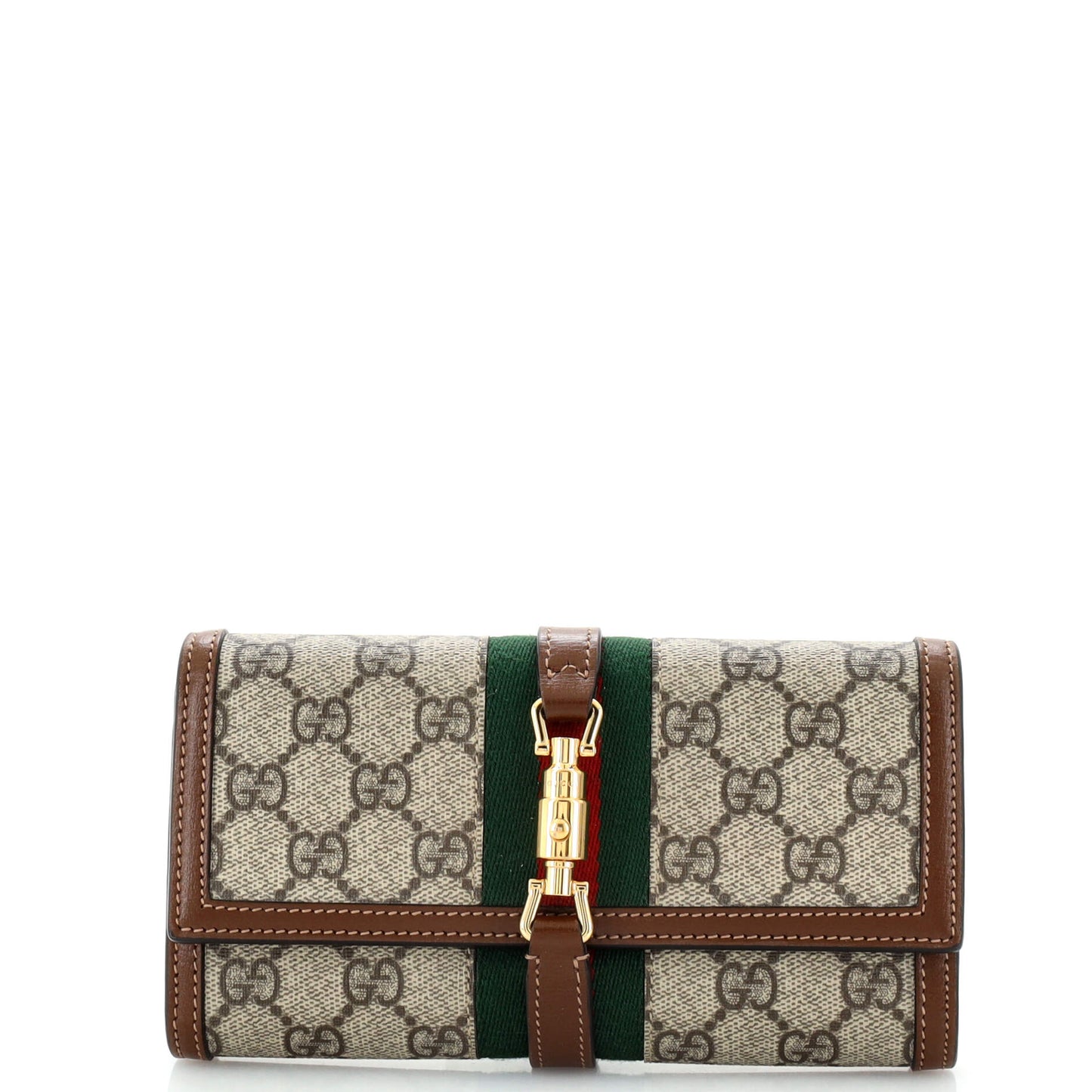 Luxury Gucci Trending 2025 Jackie 1961 Continental Chain Wallet GG Coated Canvas