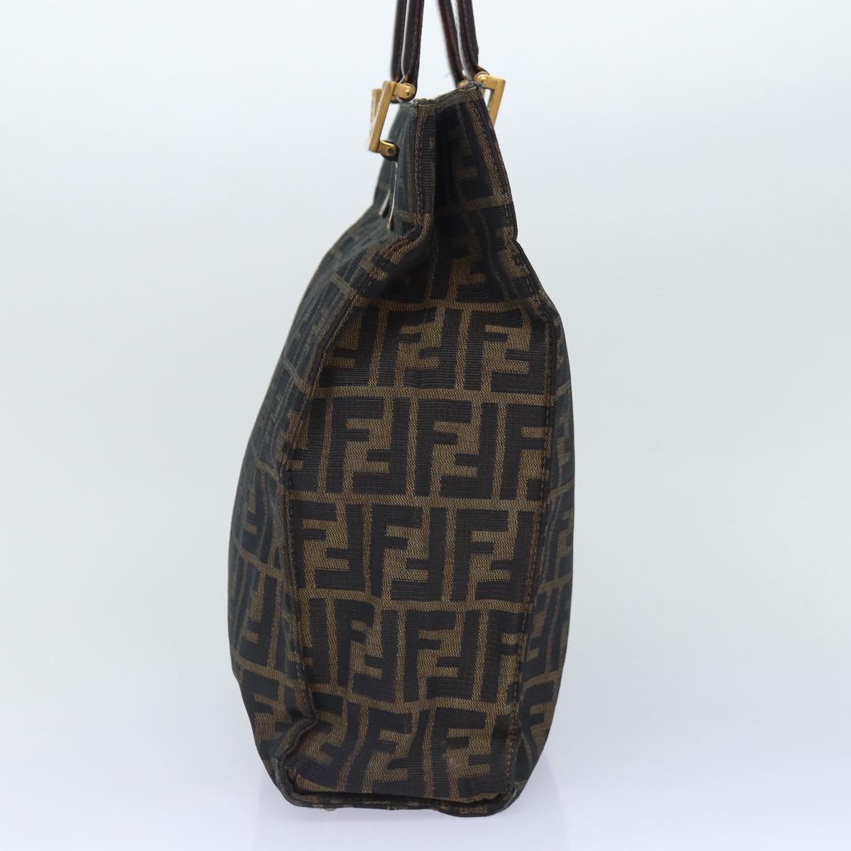 Luxury Fendi Zucca Canvas Hand Bag Brown Black gold86939