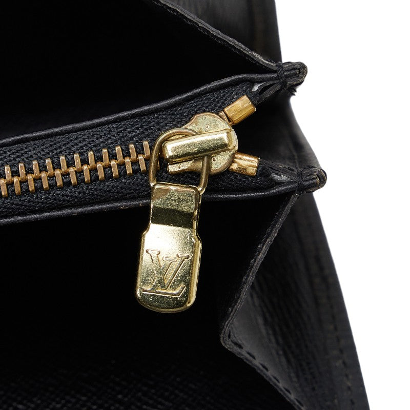 Louis Vuitton Epi Pochette Portemoney Credity Long Wallet M63572 Noneir Black Leather  Louis Vuitton
