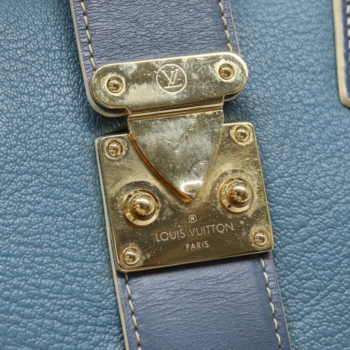 LOUIS VUITTON Suhari Angenu PM Hand Bag Leather Blue M91807 LV 86980