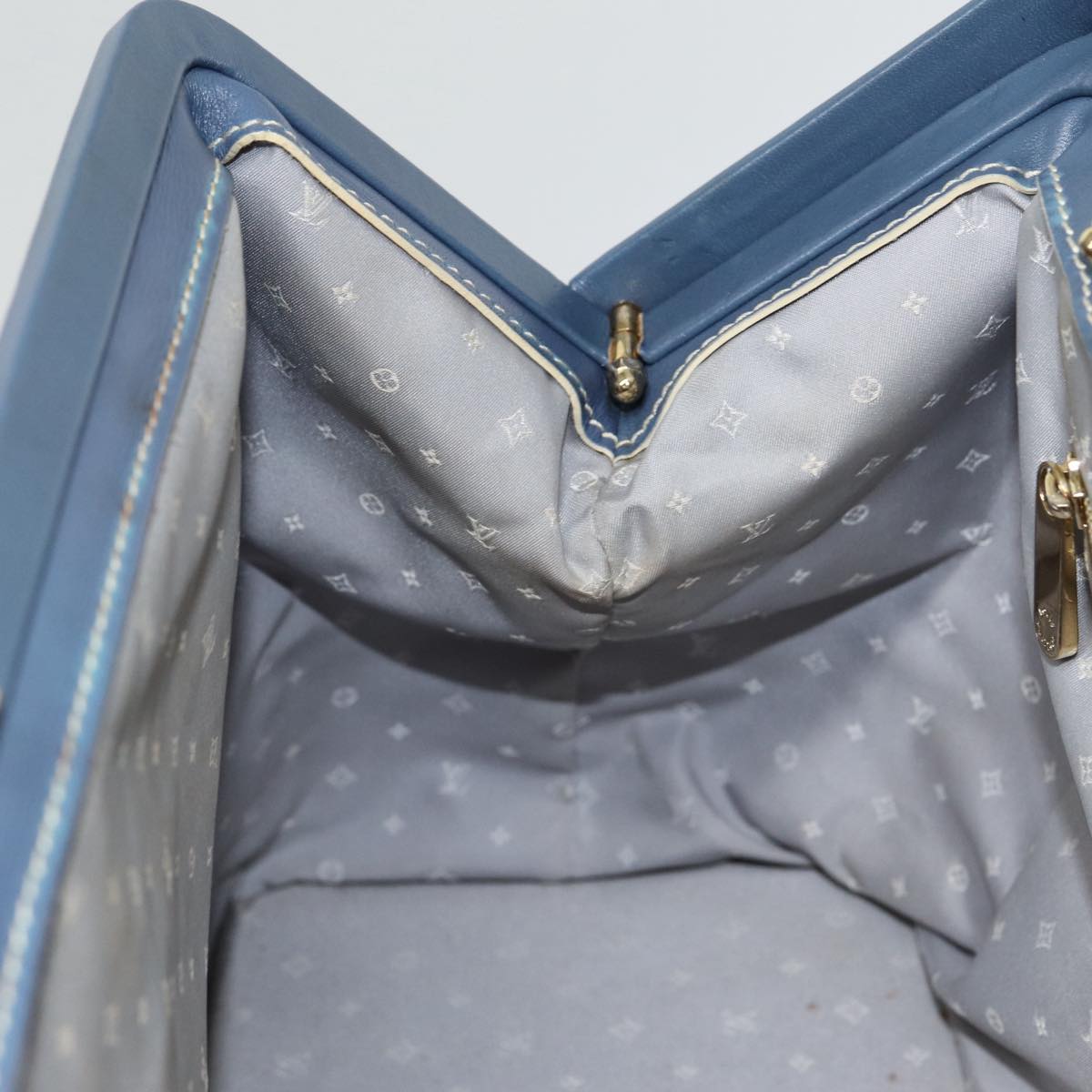 LOUIS VUITTON Suhari Angenu PM Hand Bag Leather Blue M91807 LV 86980