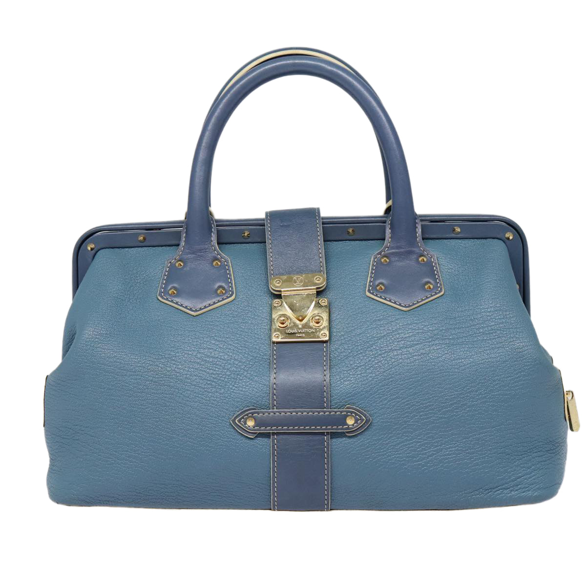 LOUIS VUITTON Suhari Angenu PM Hand Bag Leather Blue M91807 LV 86980