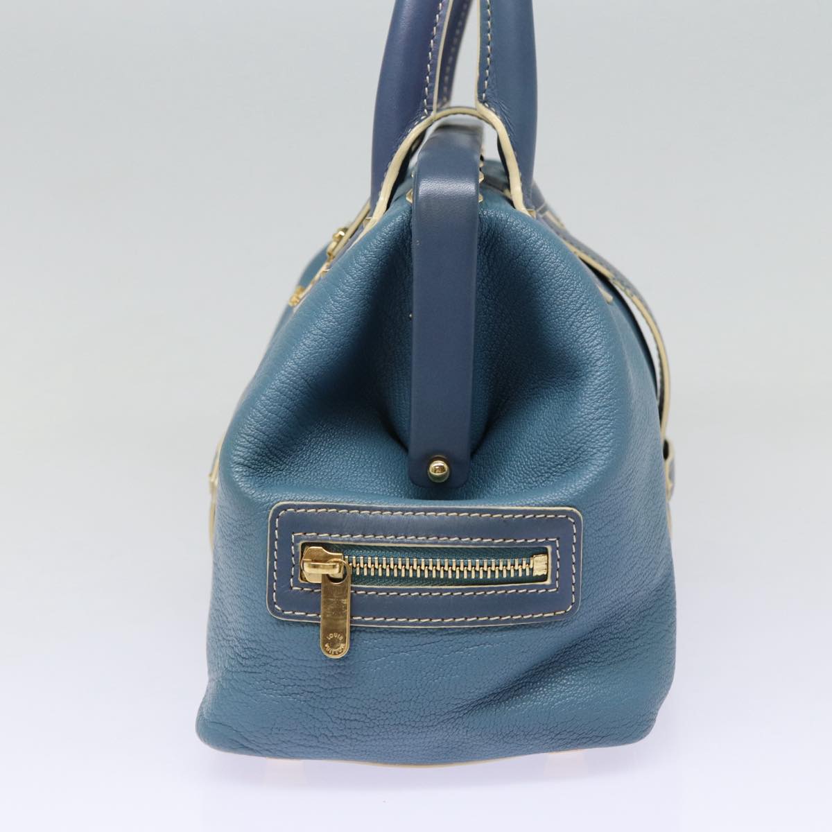 LOUIS VUITTON Suhari Angenu PM Hand Bag Leather Blue M91807 LV 86980