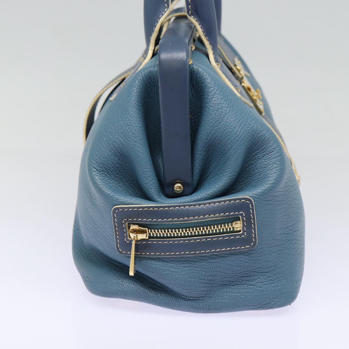 LOUIS VUITTON Suhari Angenu PM Hand Bag Leather Blue M91807 LV 86980