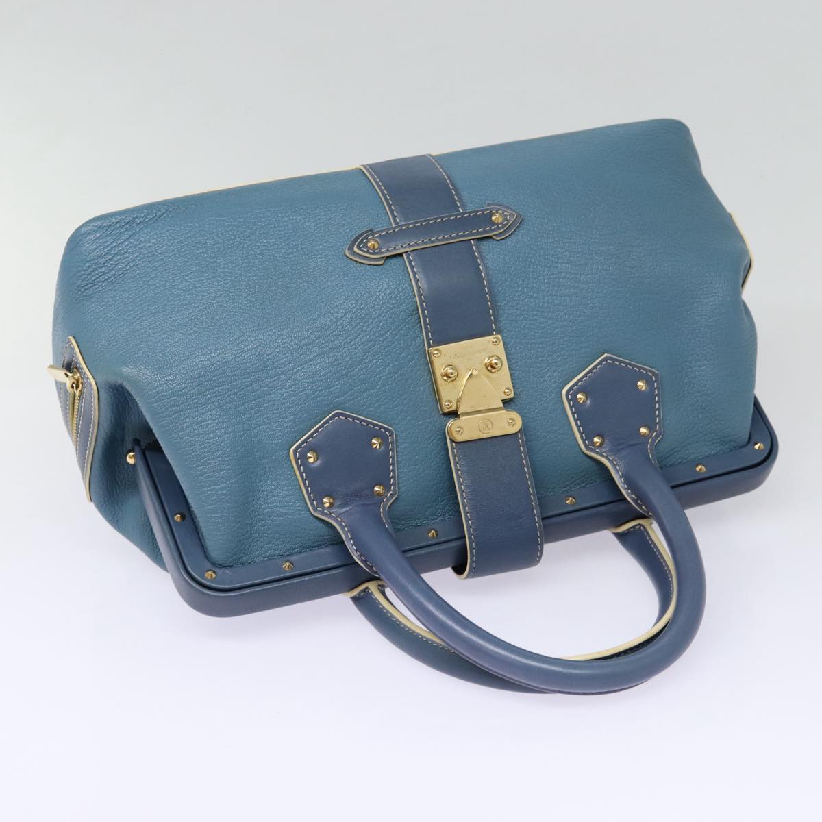 LOUIS VUITTON Suhari Angenu PM Hand Bag Leather Blue M91807 LV 86980