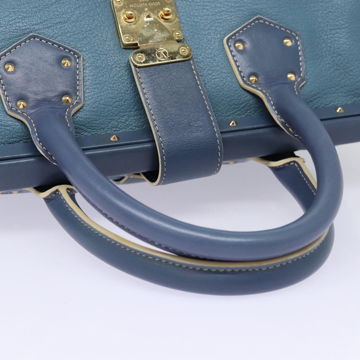 LOUIS VUITTON Suhari Angenu PM Hand Bag Leather Blue M91807 LV 86980
