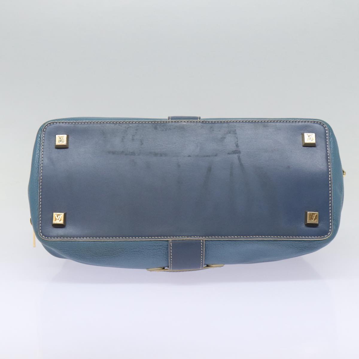 LOUIS VUITTON Suhari Angenu PM Hand Bag Leather Blue M91807 LV 86980