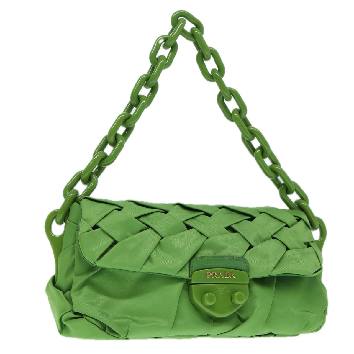 Luxury Prada Shoulder Bag Nylon Green  86986A
