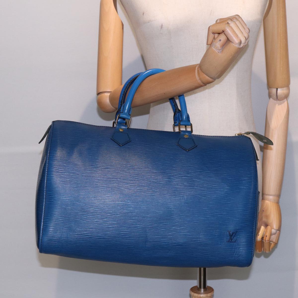 LOUIS VUITTON Epi Speedy 35 Hand Bag Toledo Blue M42995 LV 86994