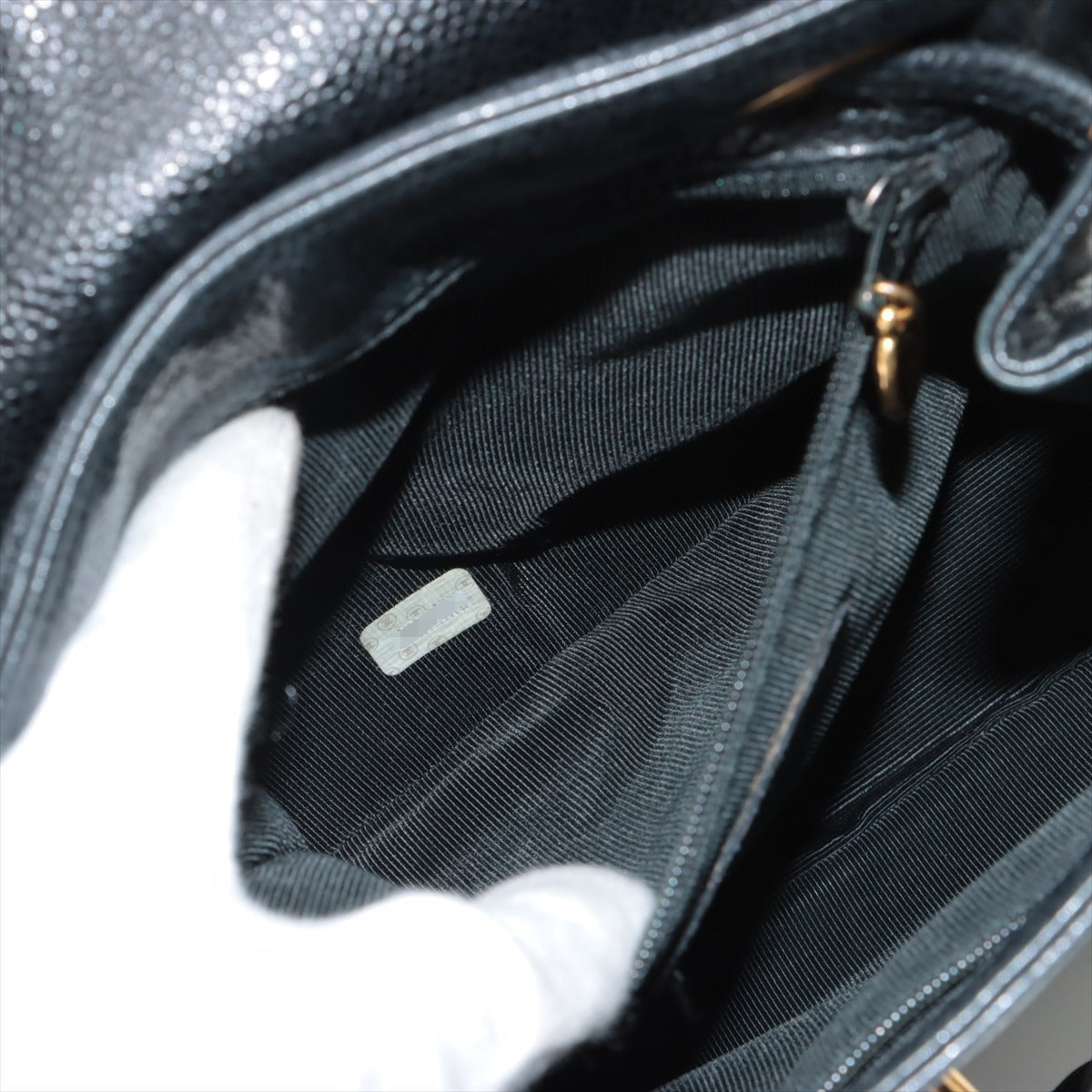 Chanel Triple Coco Cabia S Chain Rucks Black G  4th