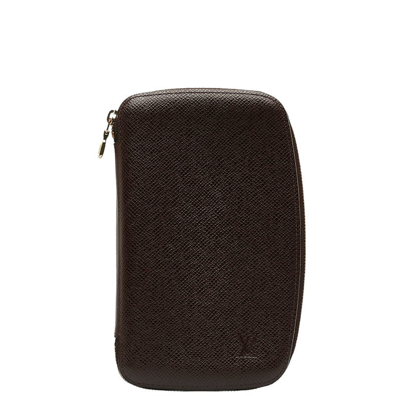 Louis Vuitton Taiga Agenda Geod Roundfassner Long Wallet M30616 Acai Berry Wine Red Leather  Louis Vuitton