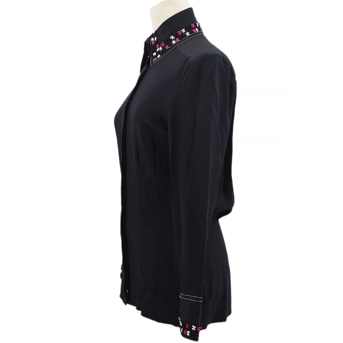 Luxury Chanel 2004 Fall CC embroidered slim-fit shirt #36