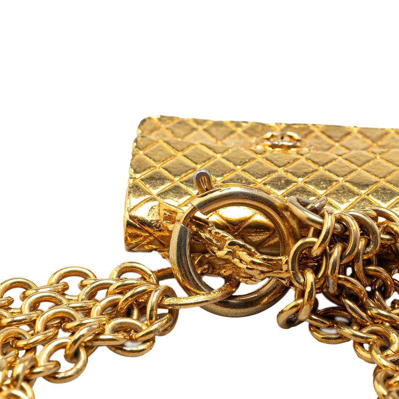 Chanel Coco Mark Bag Motif Necklace Gold
