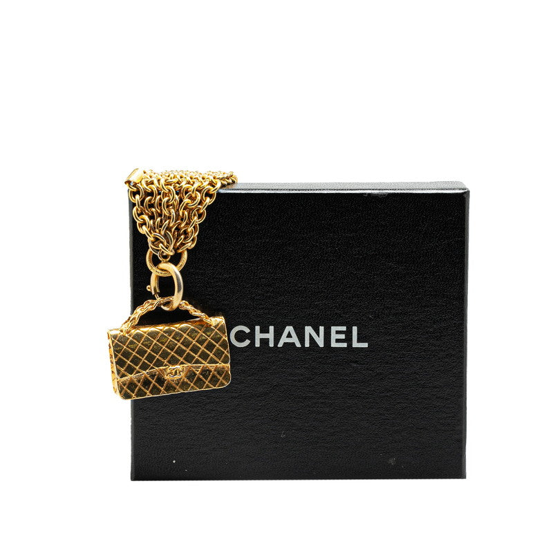 Chanel Coco Mark Bag Motif Necklace Gold