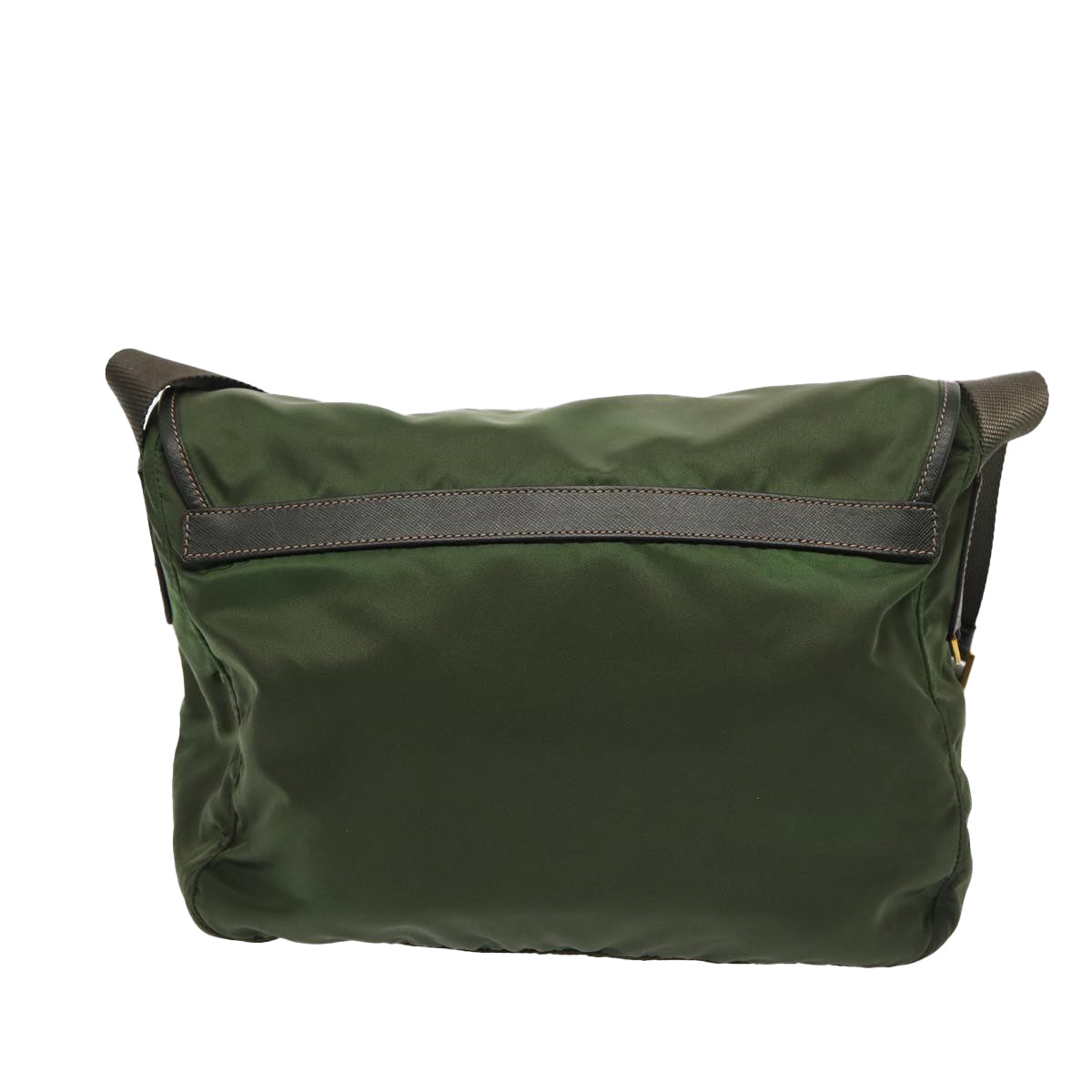 Luxury Prada Shoulder Bag Nylon Khaki Gold  87039