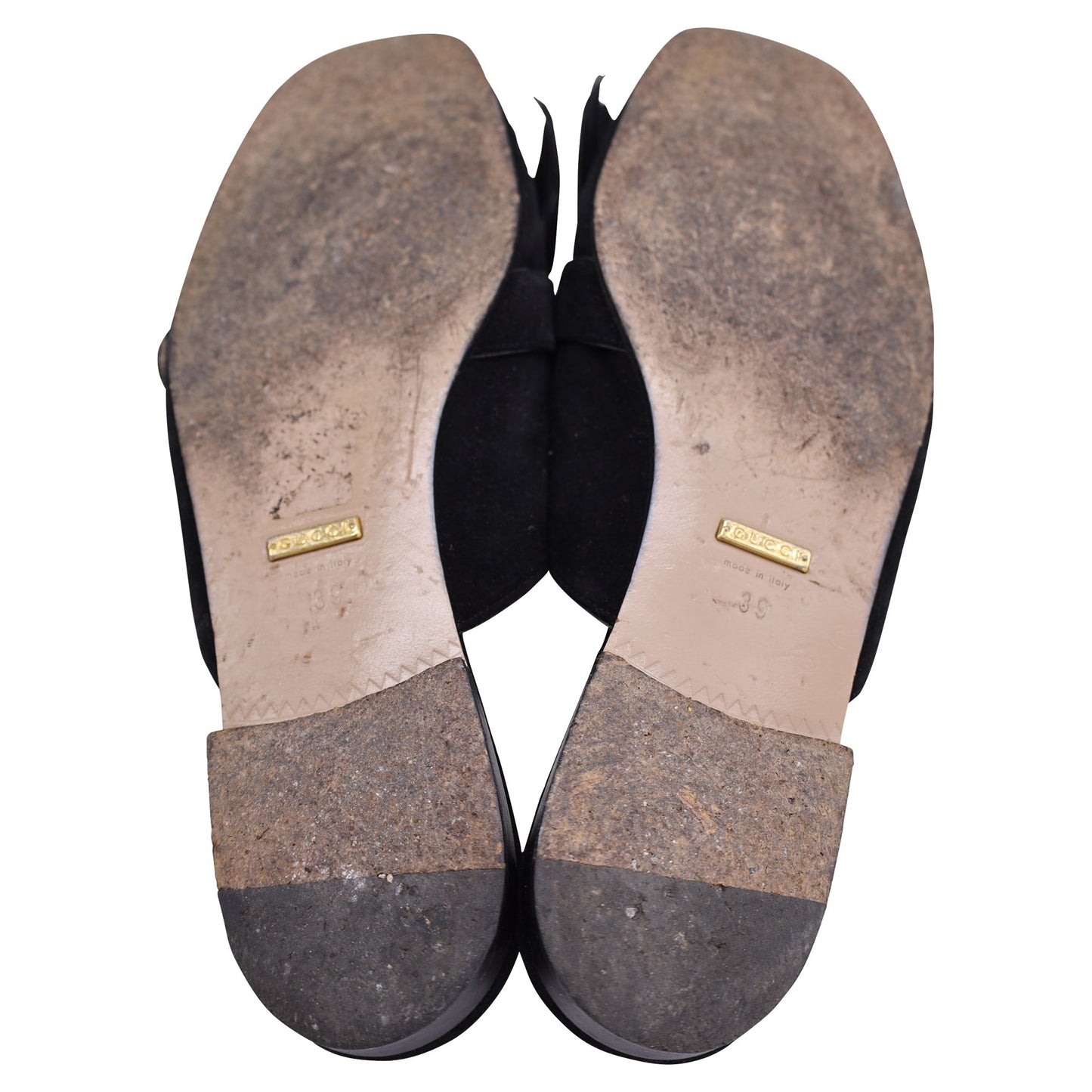 Gucci GG Marmont Kiltie Mules in Black Suede