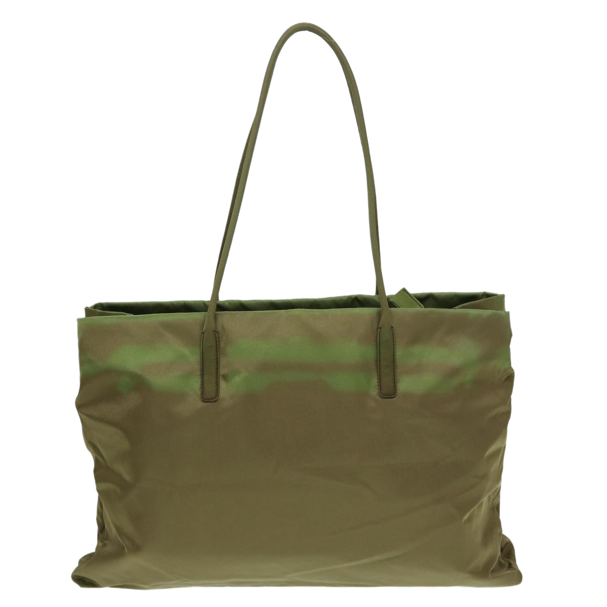 Luxury Prada Tote Bag Nylon Khaki Silver  87118