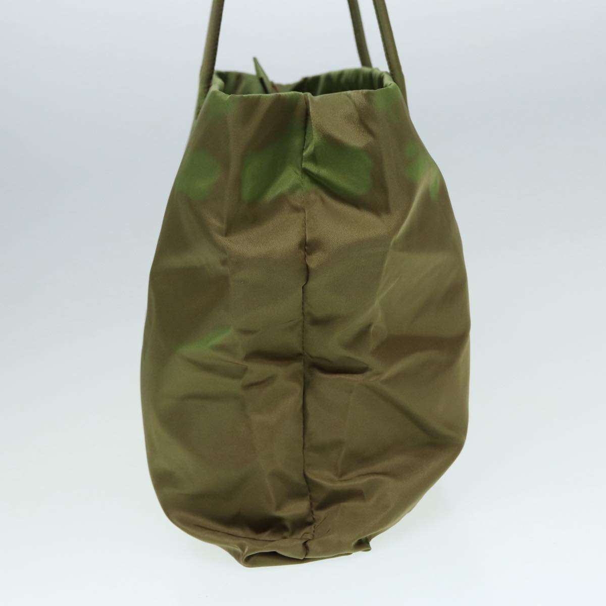 Luxury Prada Tote Bag Nylon Khaki Silver  87118