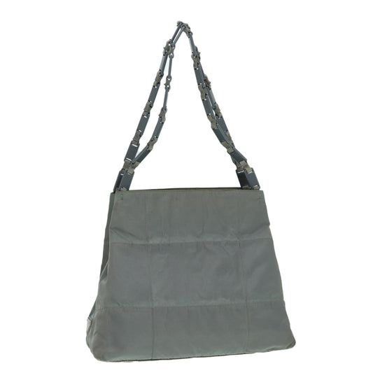 Luxury Prada Tote Bag Nylon Gray Silver  87148
