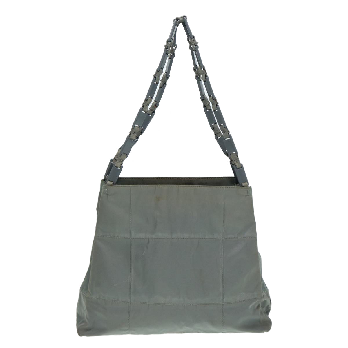 Luxury Prada Tote Bag Nylon Gray Silver  87148