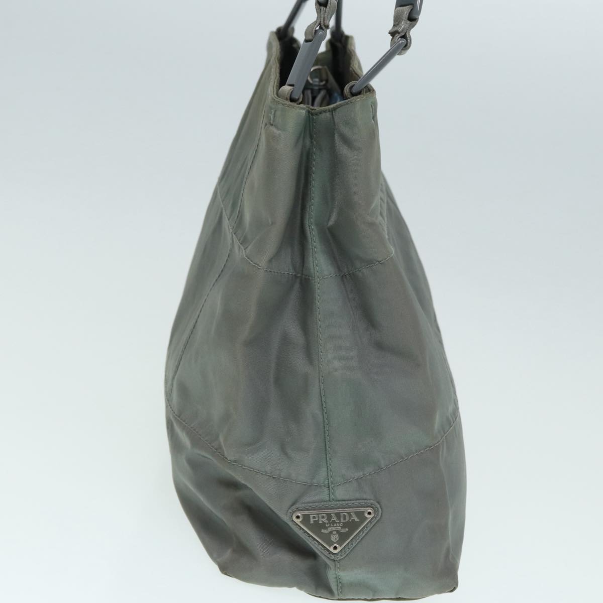 Luxury Prada Tote Bag Nylon Gray Silver  87148