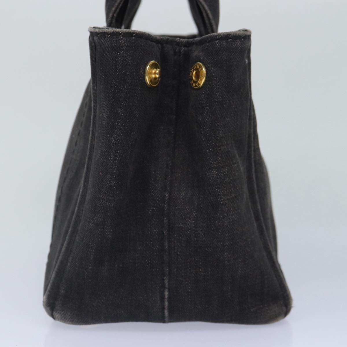 Luxury Prada Canapa PM Hand Bag Denim Black  87158