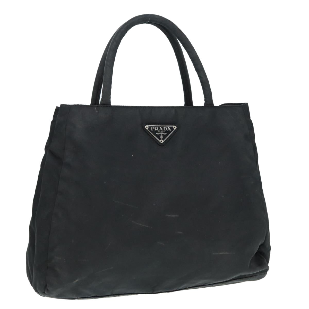 Luxury Prada Hand Bag Nylon Black Silver  87165