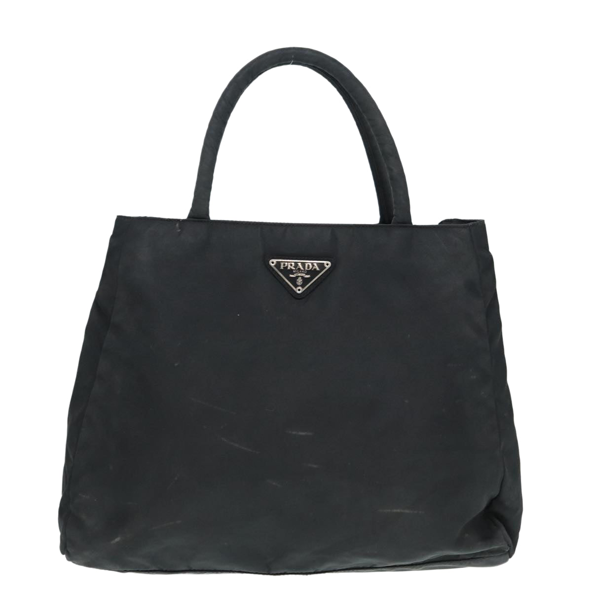 Luxury Prada Hand Bag Nylon Black Silver  87165