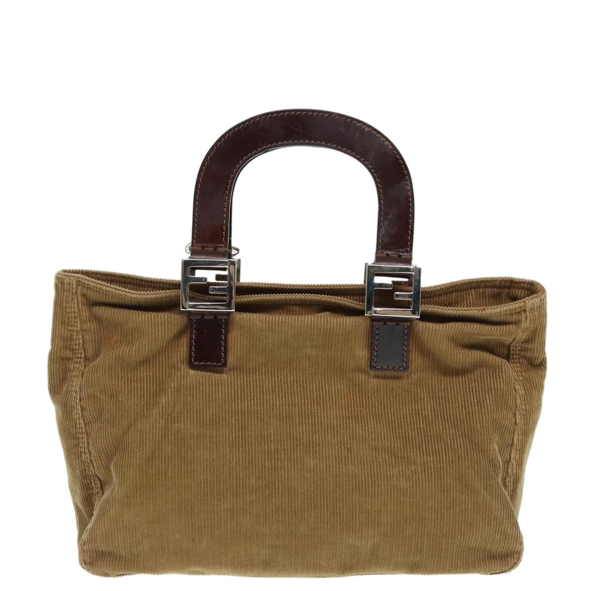 Luxury Fendi Hand Bag Corduroy Brown87167