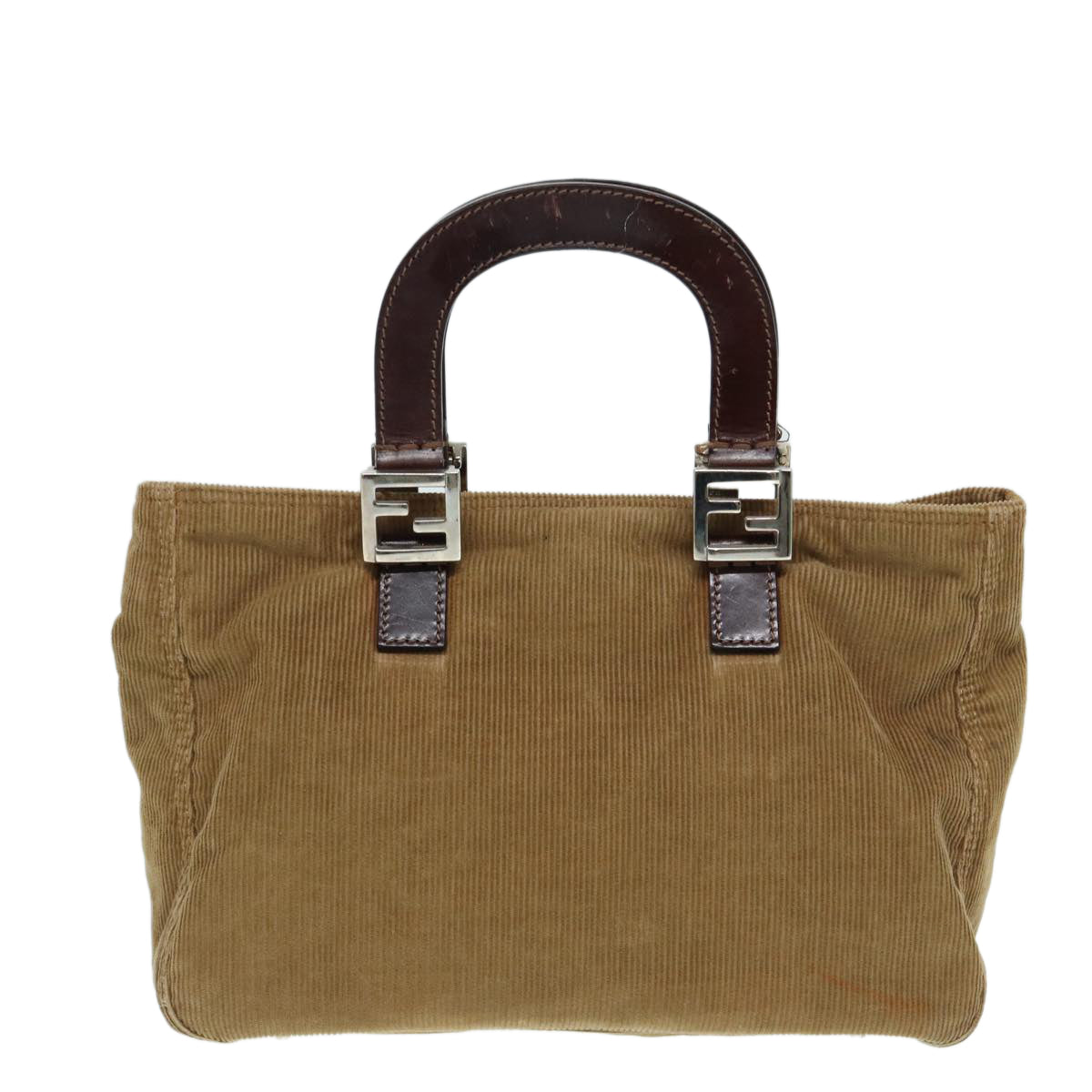 Luxury Fendi Hand Bag Corduroy Brown87167